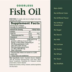 Nature's Bounty Fish Oil, Odorless, 2400 Mg, Coated Softgels