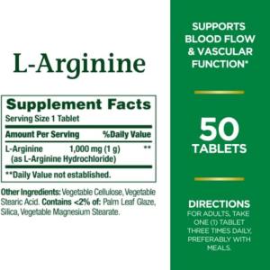 Nature's Bounty L Arginine, 1000 Mg, Tablets