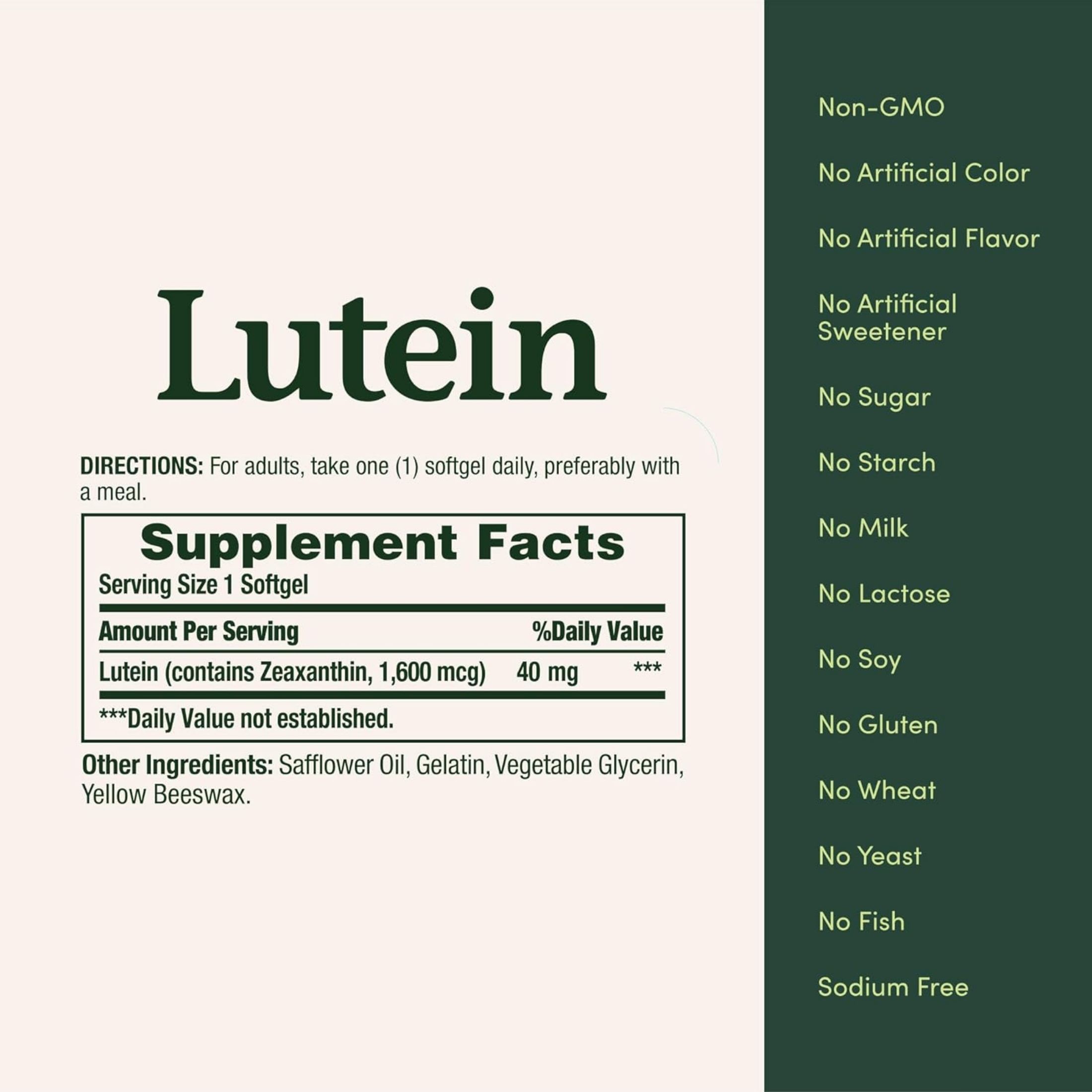 Nature's Bounty Lutein, 40 Mg, Rapid Release Softgels