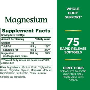 Nature's Bounty Rapid Release Softgels 400 Mg Magnesium