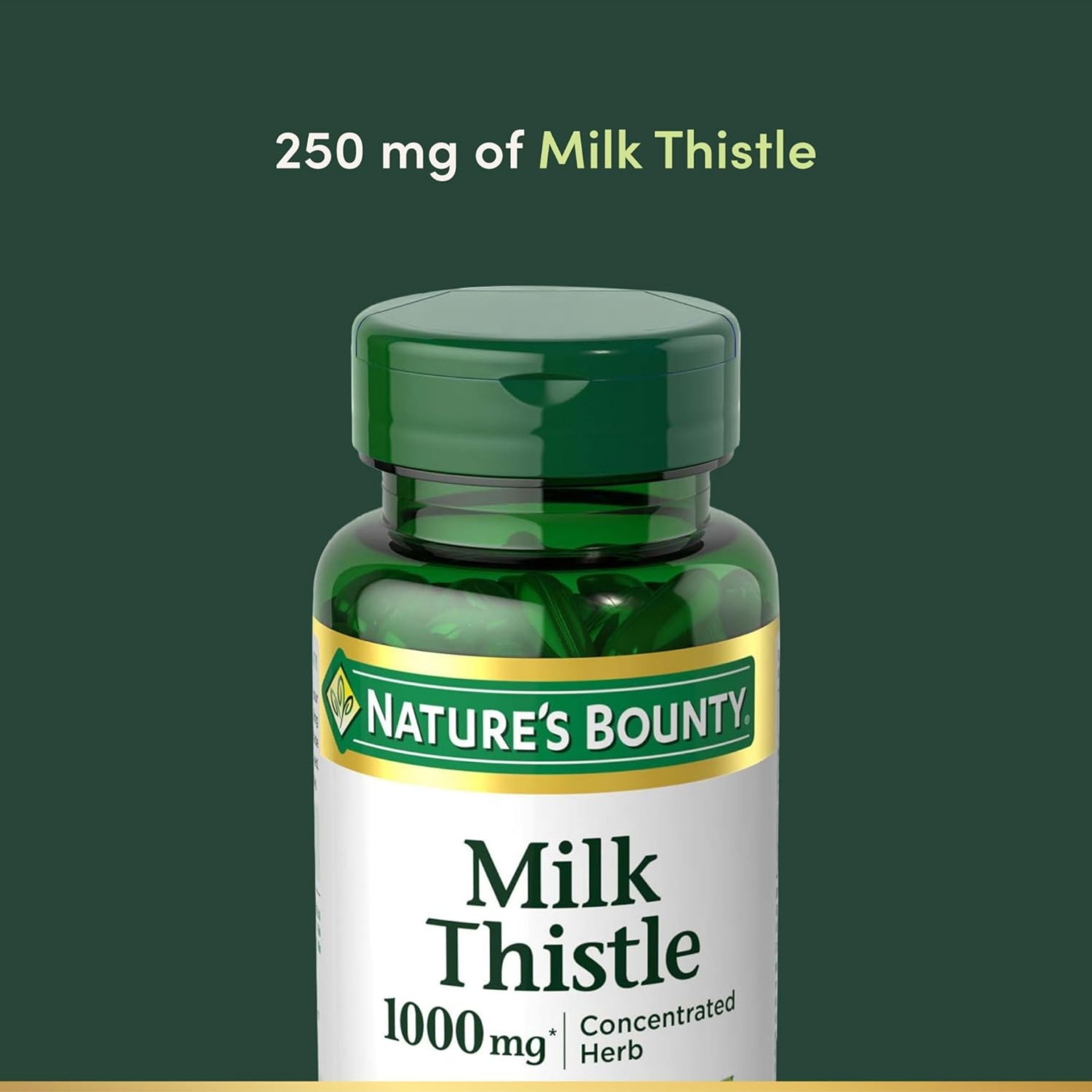 Nature's Bounty Herbal Health Milk Thistle Softgels, 1,000 Mg