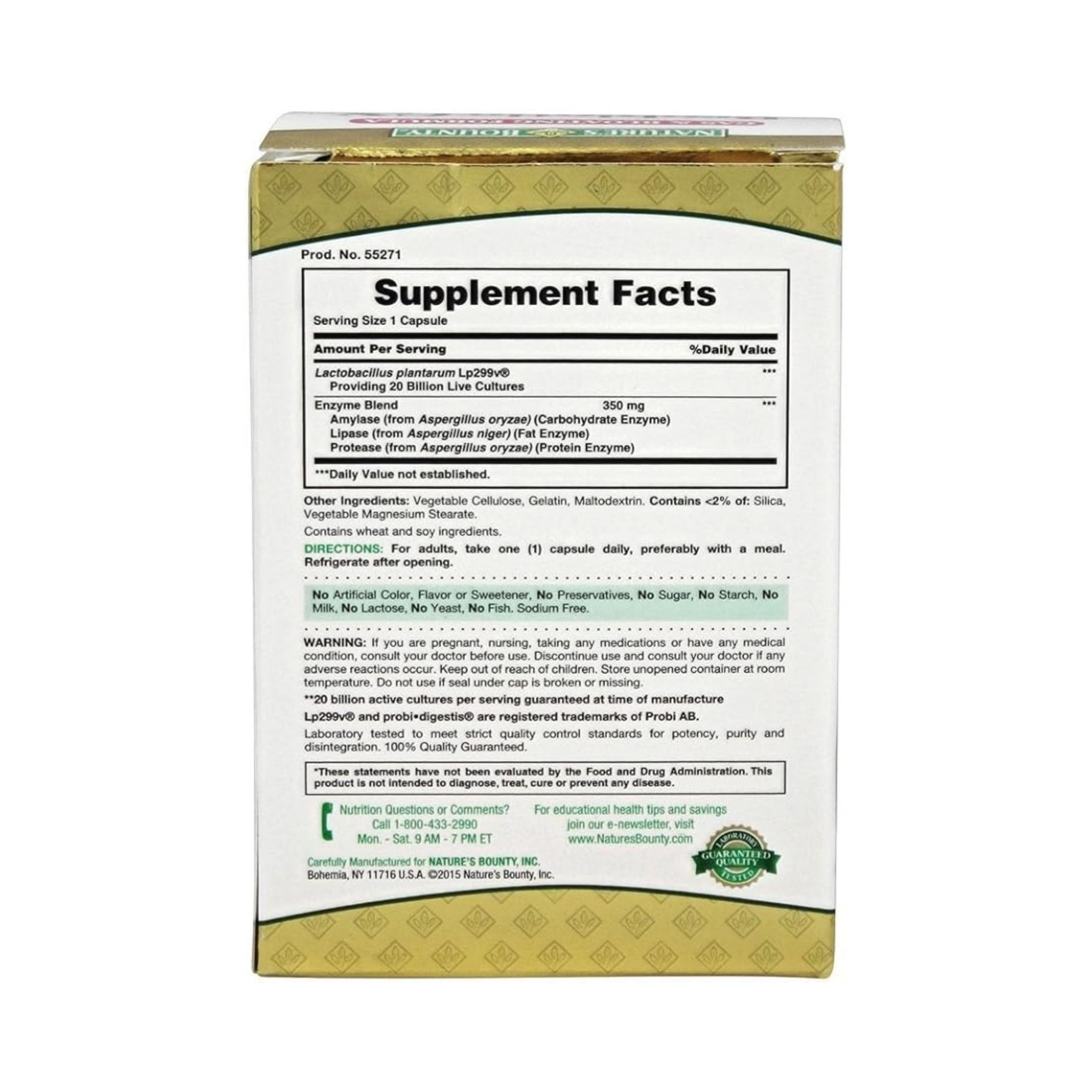 Nature's Bounty Dietary Supplement, Probiotic Gx, Gas & Bloating Formula, Digestive Health, Capsules