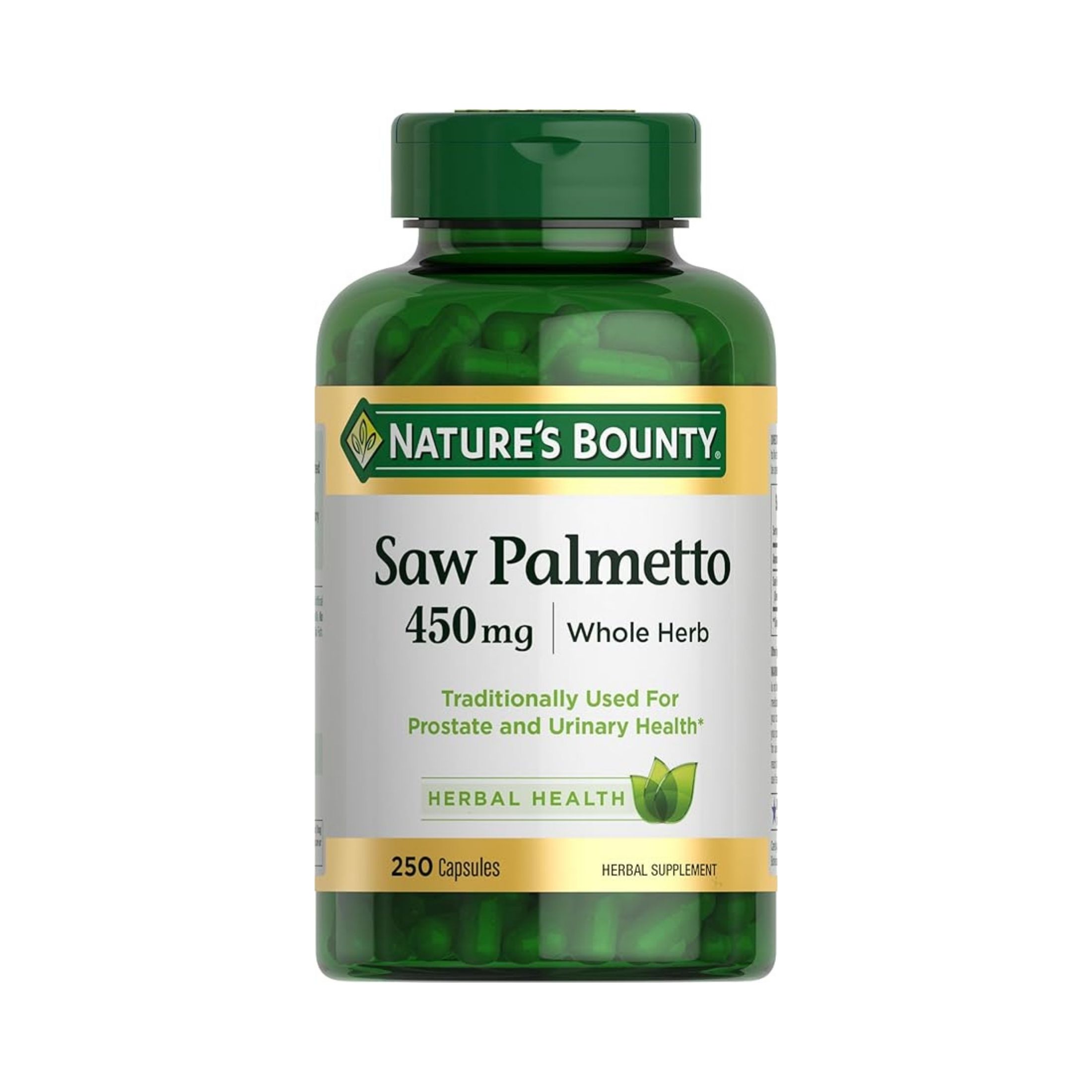 Nature's Bounty Saw Palmetto 450 Mg Herbal Supplement Capsules