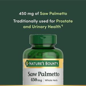 Nature's Bounty Saw Palmetto 450 Mg Herbal Supplement Capsules