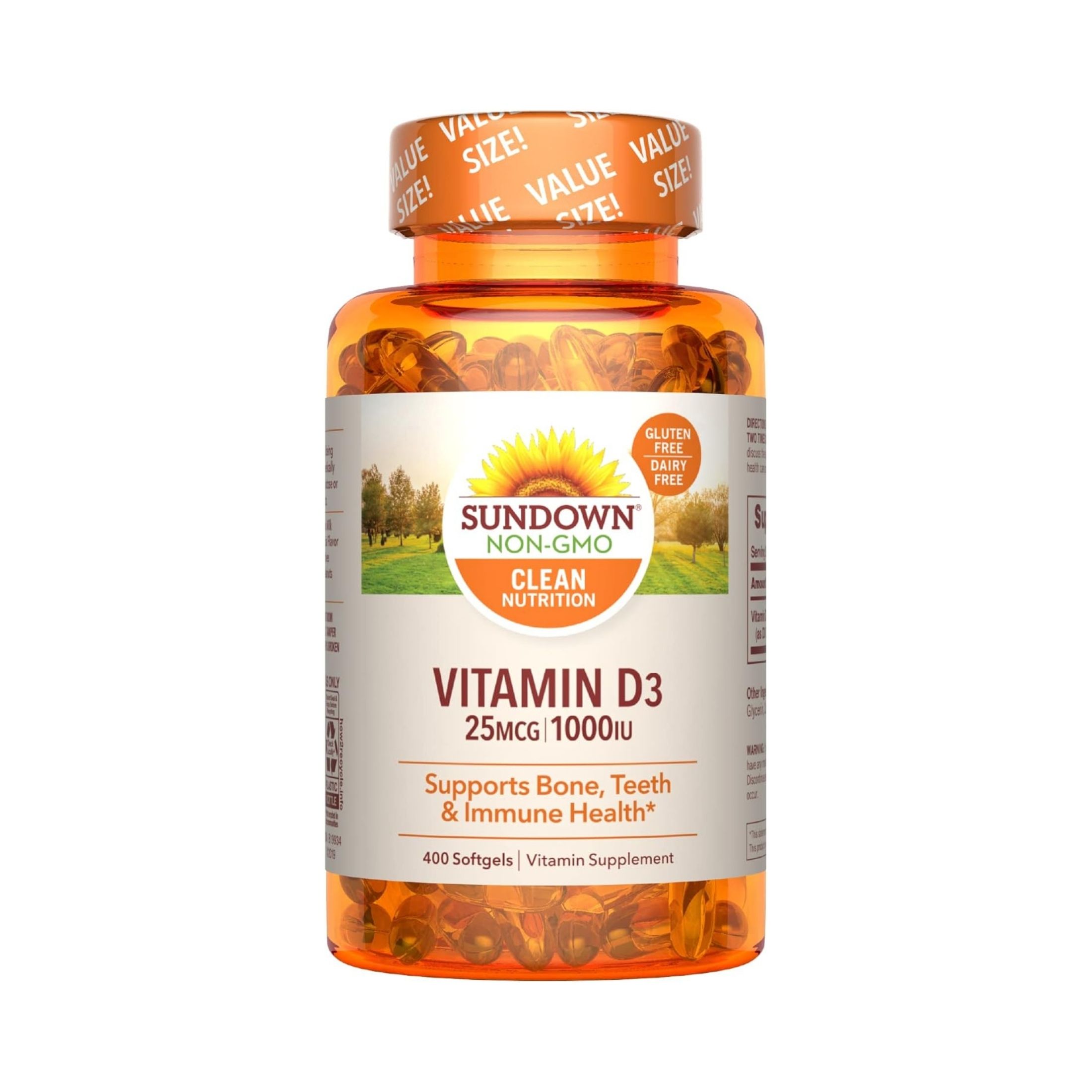 Sundown Naturals Vitamin D3, 25 Mcg, Softgels, Value Size