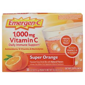 Emer'gen-C 1000 Mg Vitamin Fizzy Drink Mix, Super Orange - 30 Packets