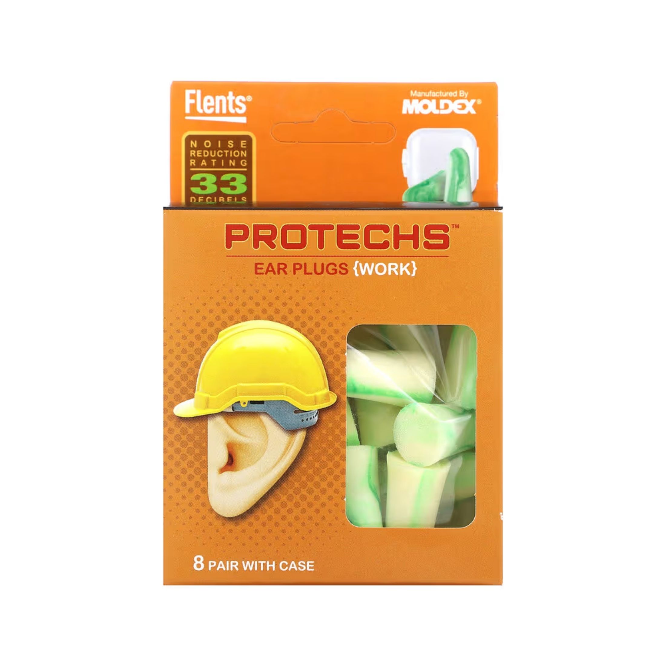 Flents Protechs Work Ear Plugs - 8 Pair With Case