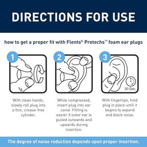 Flents Ear Plugs Protechs Foam Sport With Case, 8 Pair