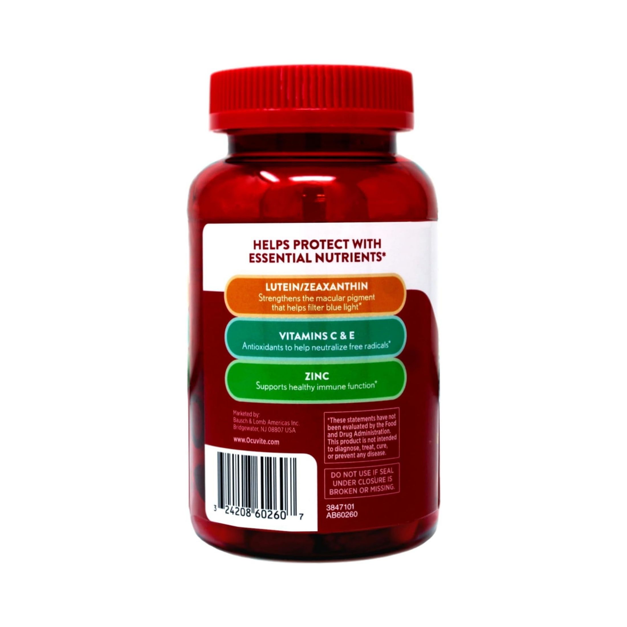 Ocuvite Adult Gummies Mixed Fruit Flavors Eye Health