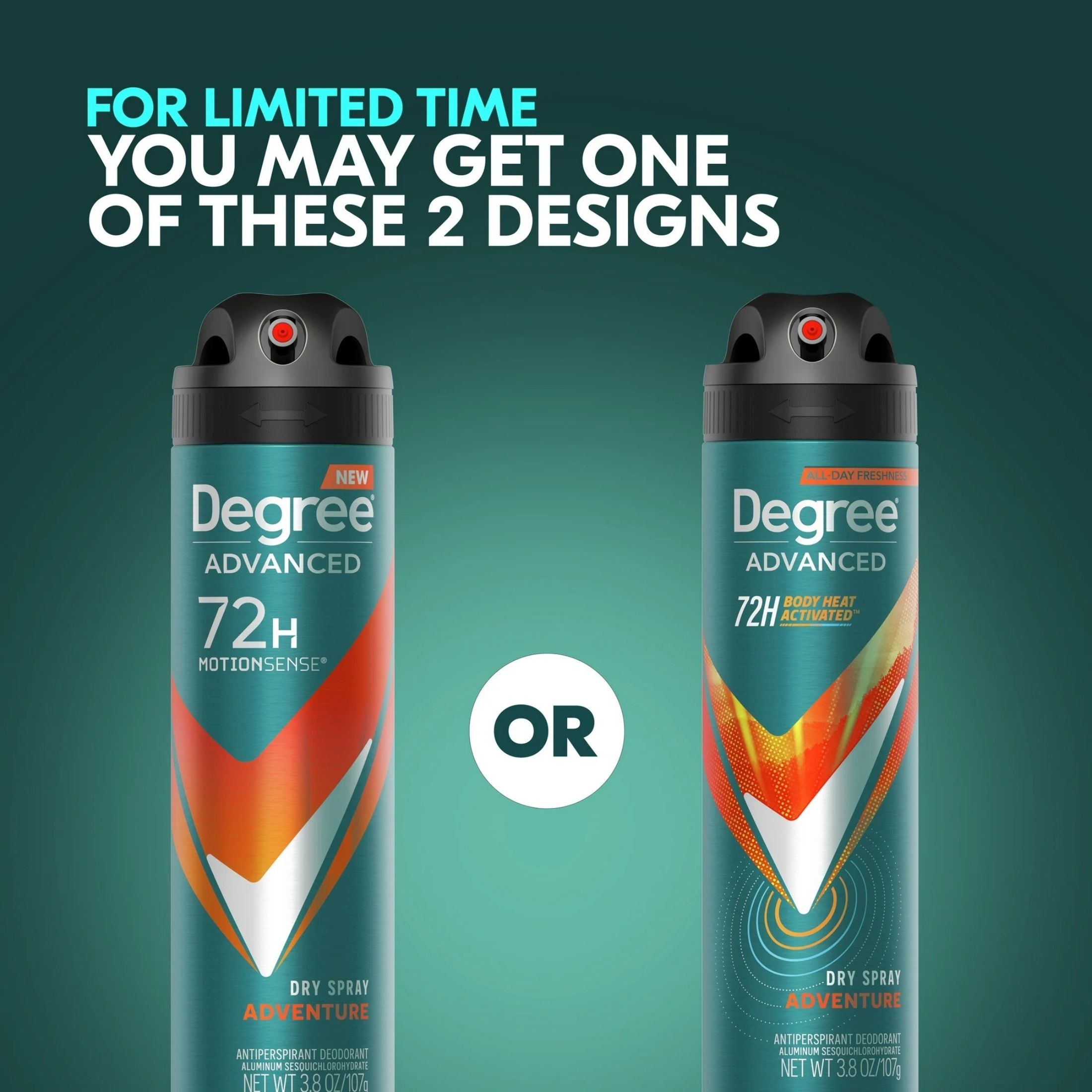 Degree Men Advanced Antiperspirant Deodorant Dry Spray Adventure