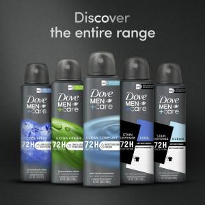 Dove Men Plus Care Clean Comfort 72-Hour Antiperspirant Deodorant Dry Spray, 3.8 Oz