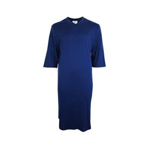 Silverts Mens Easy Touch Open Back Nursing Home Nightgown - Navy SMA