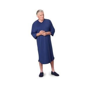 Silverts Men's Antimicrobial Open Back Hospital Gowns Navy