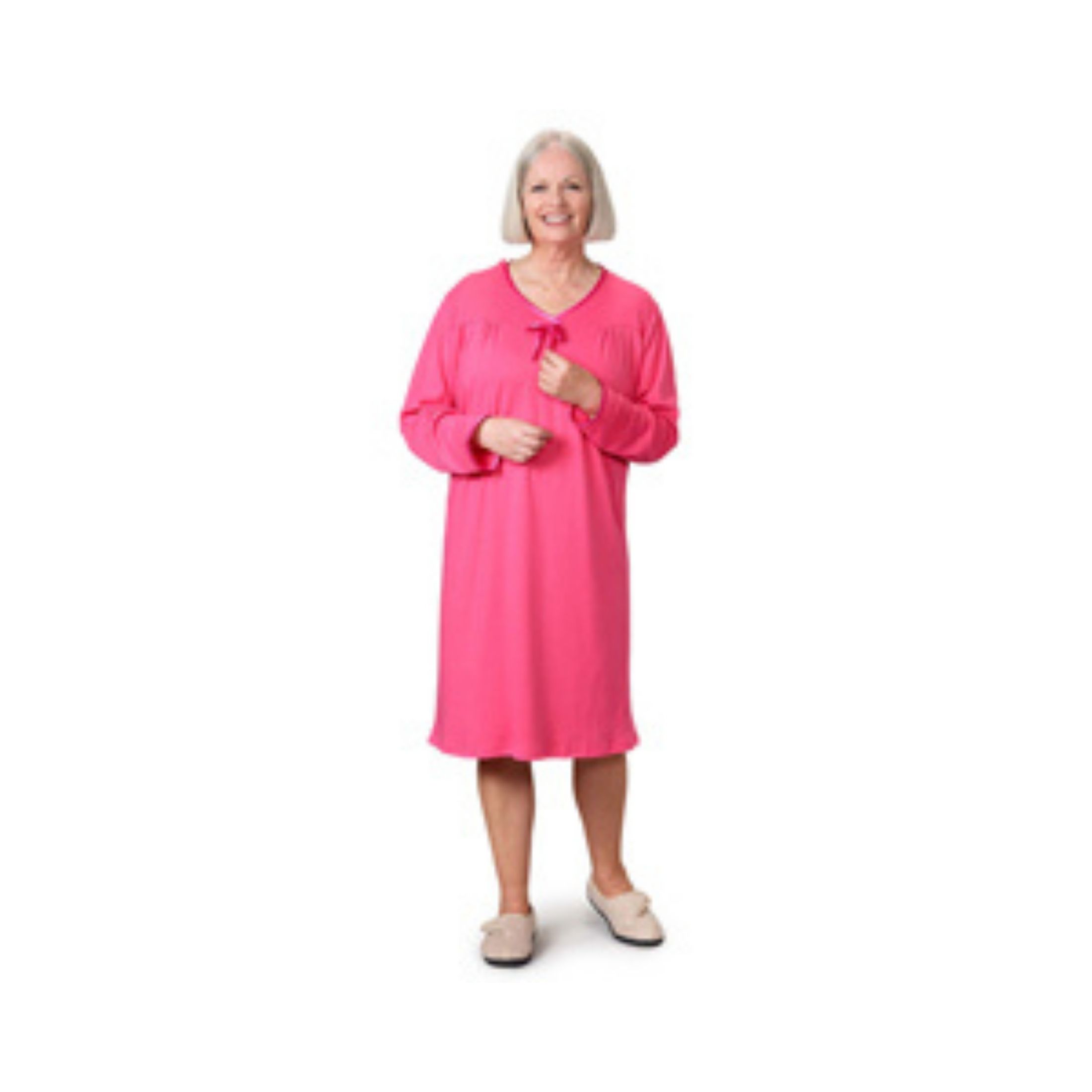 Silverts Women's Antimicrobial Open Back Nightgown Pink