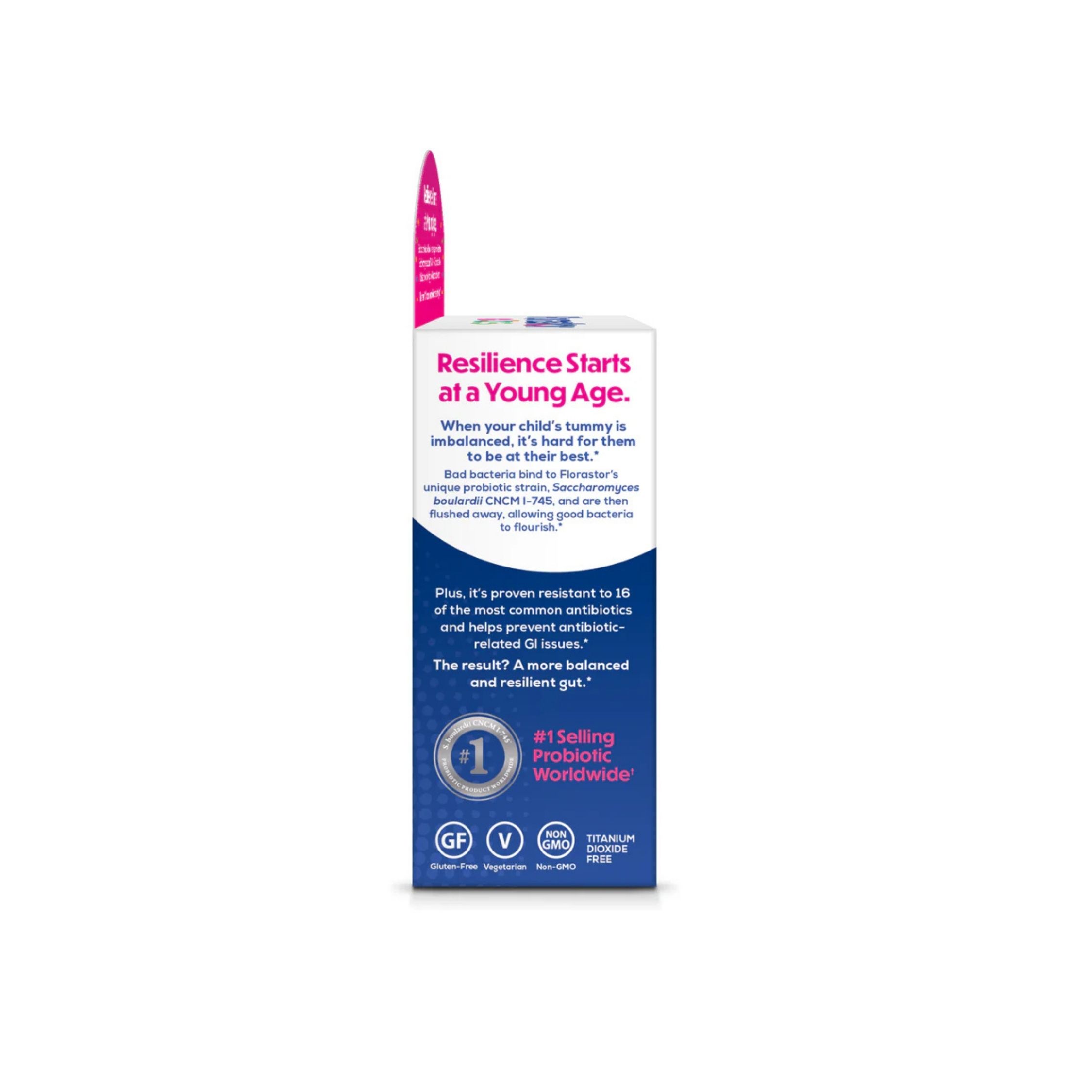 Florastor Kids Daily Probiotic Supplement Packets, 250 Mg