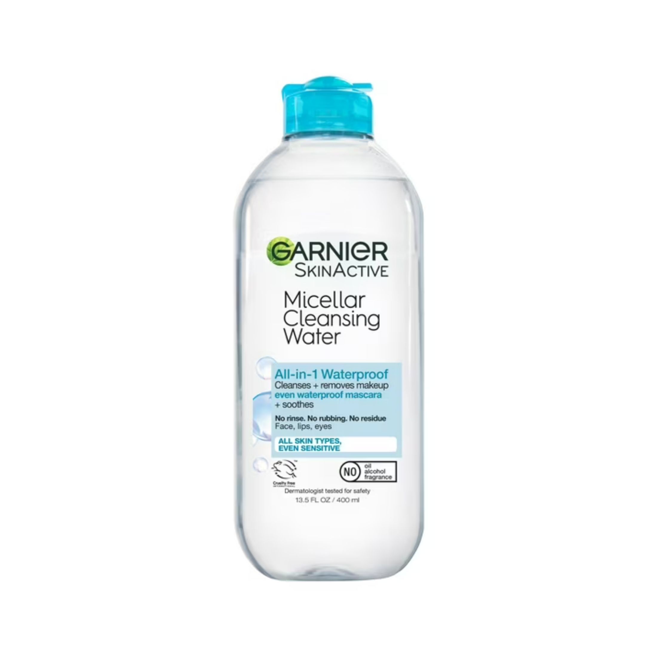 Garnier SkinActive, Micellar Cleansing Water, All-in-1 Makeup Remover Even Waterproof Mascara, All Skin Types, 13.5 Fl Oz (400 Ml)