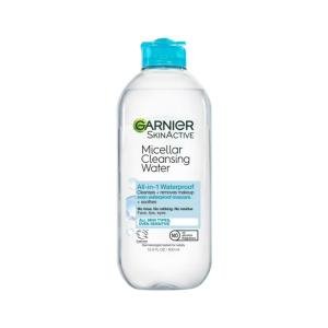 Garnier SkinActive, Micellar Cleansing Water, All-in-1 Makeup Remover Even Waterproof Mascara, All Skin Types, 13.5 Fl Oz (400 Ml)