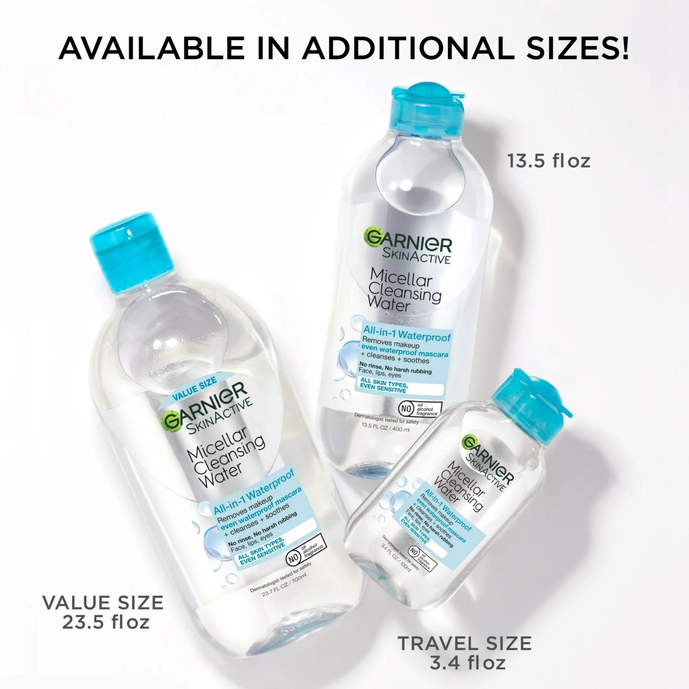 Garnier SkinActive, Micellar Cleansing Water, All-in-1 Makeup Remover Even Waterproof Mascara, All Skin Types, 13.5 Fl Oz (400 Ml)