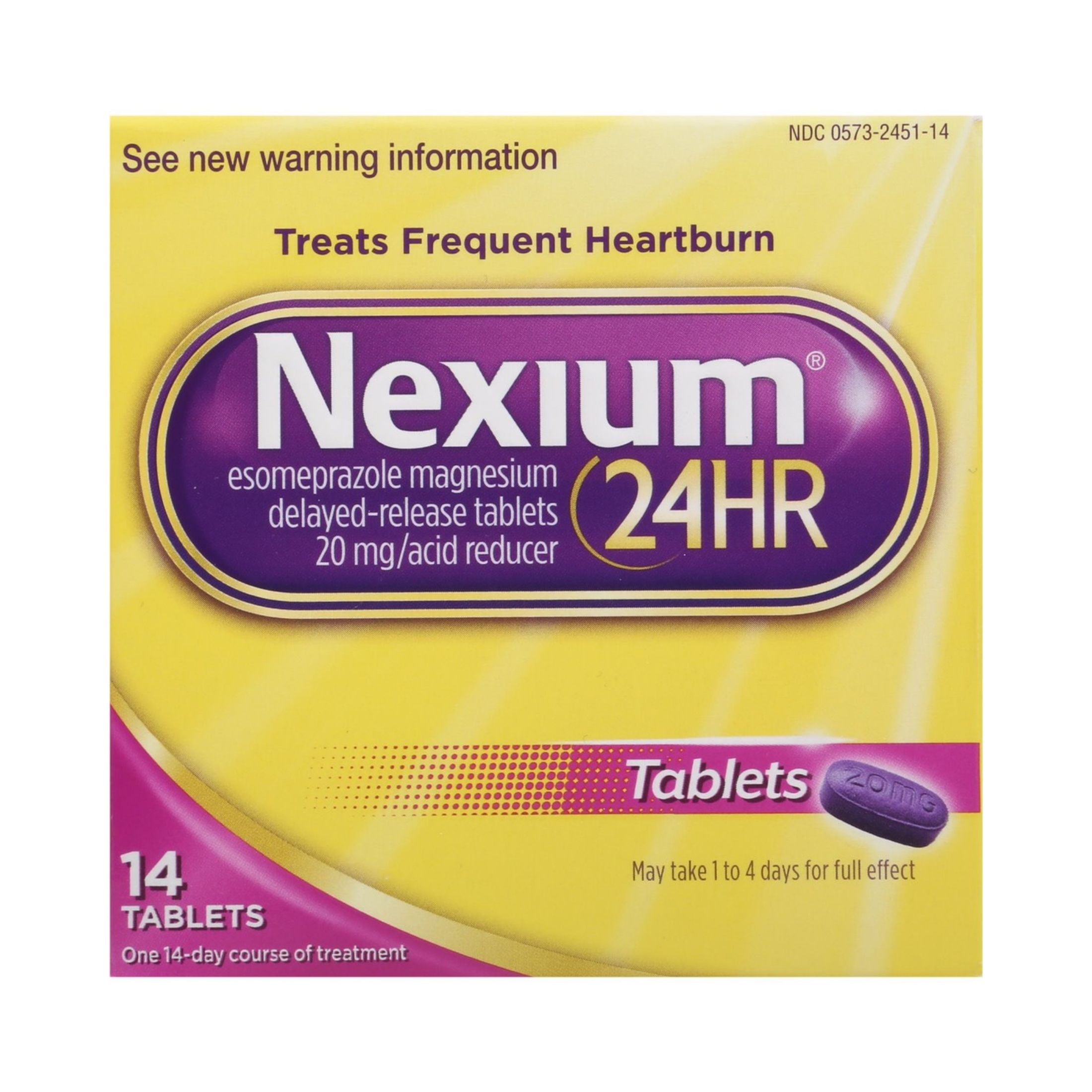 Nexium 24HR Delayed Release Heartburn Relief Tablets, Esomeprazole Magnesium Acid Reducer, 20 Mg