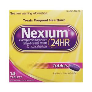 Nexium 24HR Delayed Release Heartburn Relief Tablets, Esomeprazole Magnesium Acid Reducer, 20 Mg