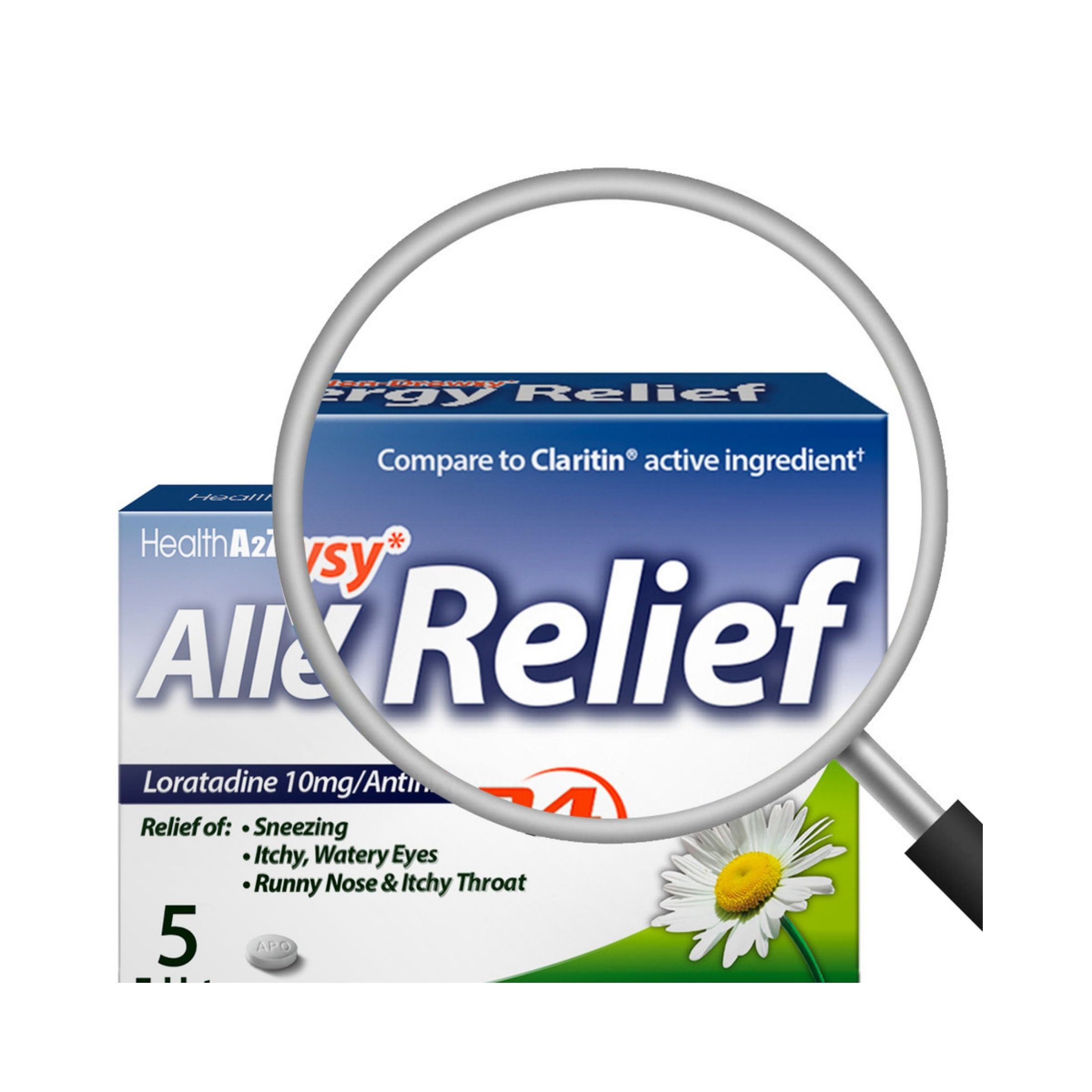 HealthA2Z Allergy Relief Tablets, Compare To Claritin