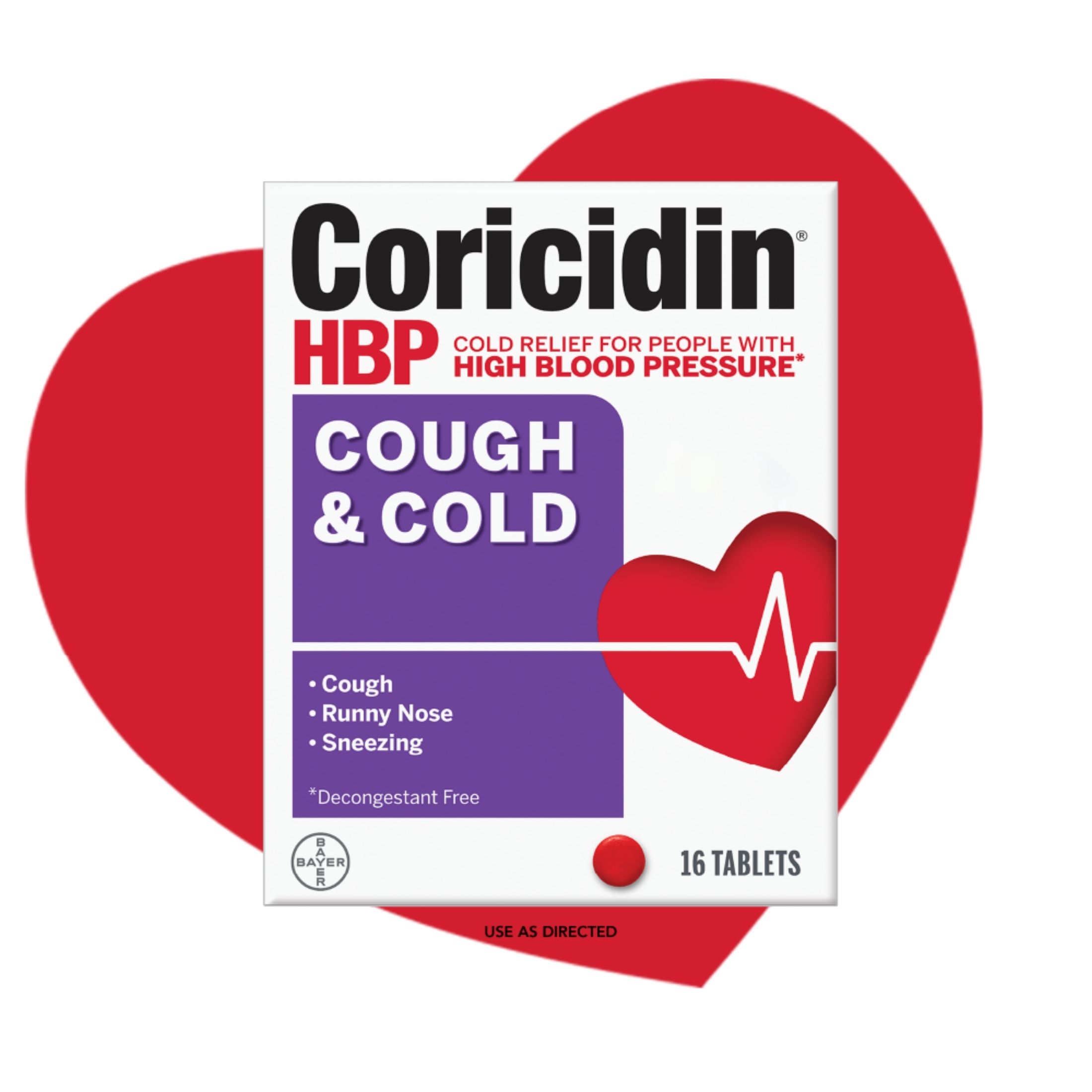 Coricidin HBP Cough & Cold Symptom Relief Tablets