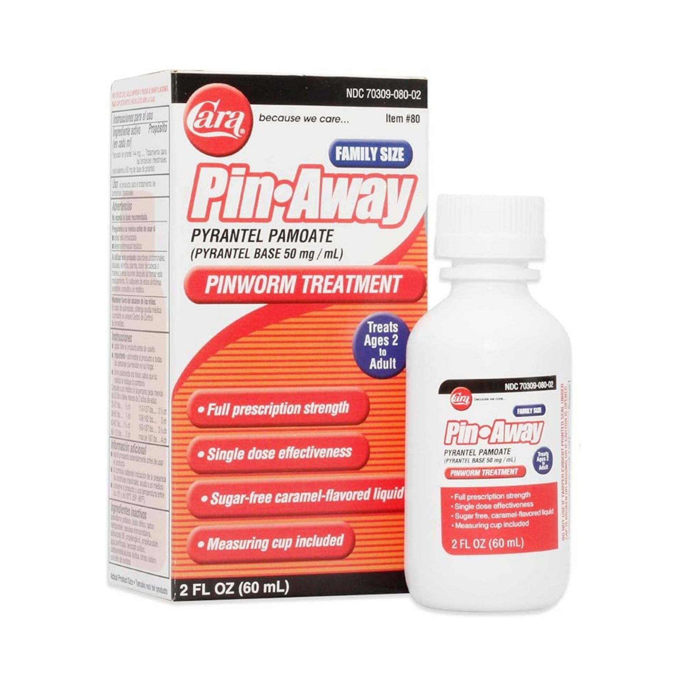 Cara Pin-Away Pinworm Treatment, Family Size, 2 Oz