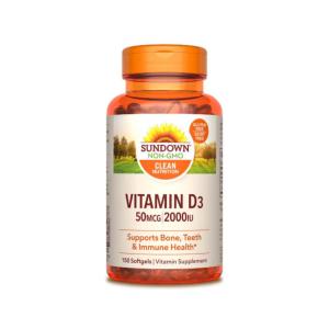 Sundown Naturals Vitamin D3 2000 IU Softgels