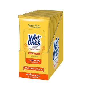 Wet Ones Antibacterial Hand Wipes Travel Pack - Tropical Splash - 20ct