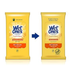 Wet Ones Antibacterial Hand Wipes Travel Pack - Tropical Splash - 20ct