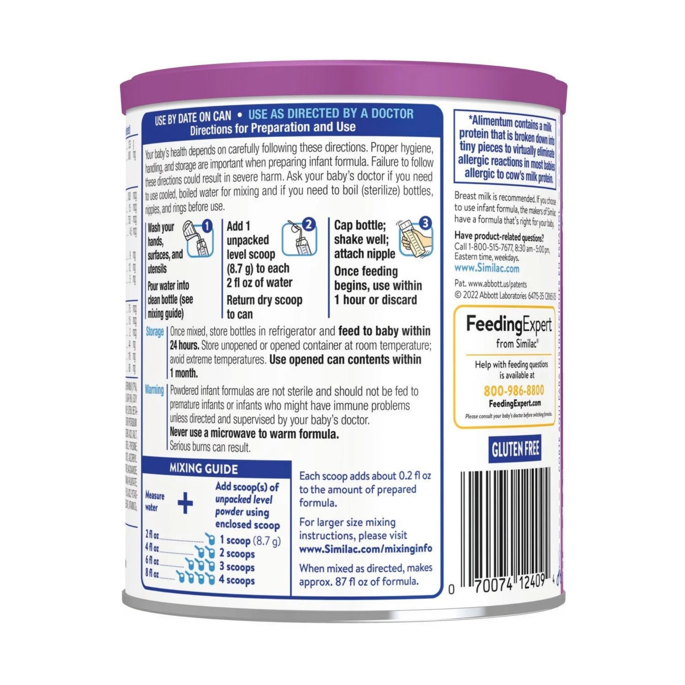 Similac Alimentum Infant Formula With Iron Powder