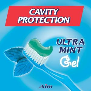 Aim Gel Toothpaste, Anticavity Fluoride, Ultra Mint, Value Pack