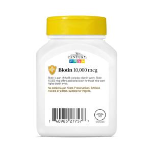 21st Century Biotin, Ultra Potency, 10,000 Mcg, Tablets