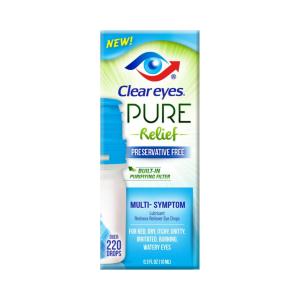 Clear Eyes Pure Relief Multi-Symptom Lubricant Eye Drops, 0.3 Oz