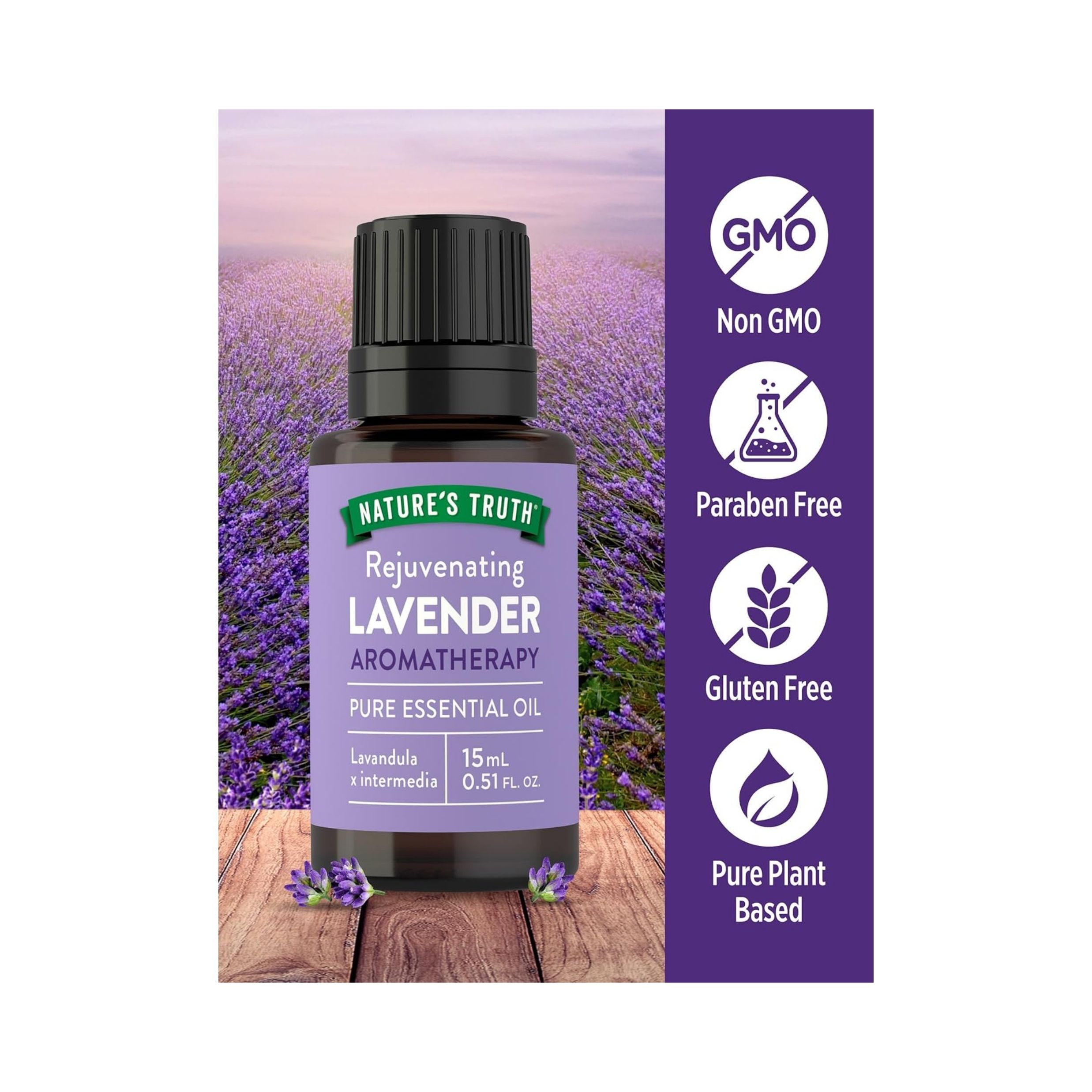 Nature's Truth Pure Essential Oil, Aromatherapy, Lavender, 0.51 Fl Oz