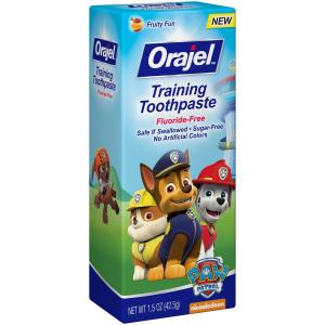 Orajel Kids Paw Patrol Natural Fruity Fun Training Toothpaste, Stage 2, 0-3 Years, 1.5 Oz