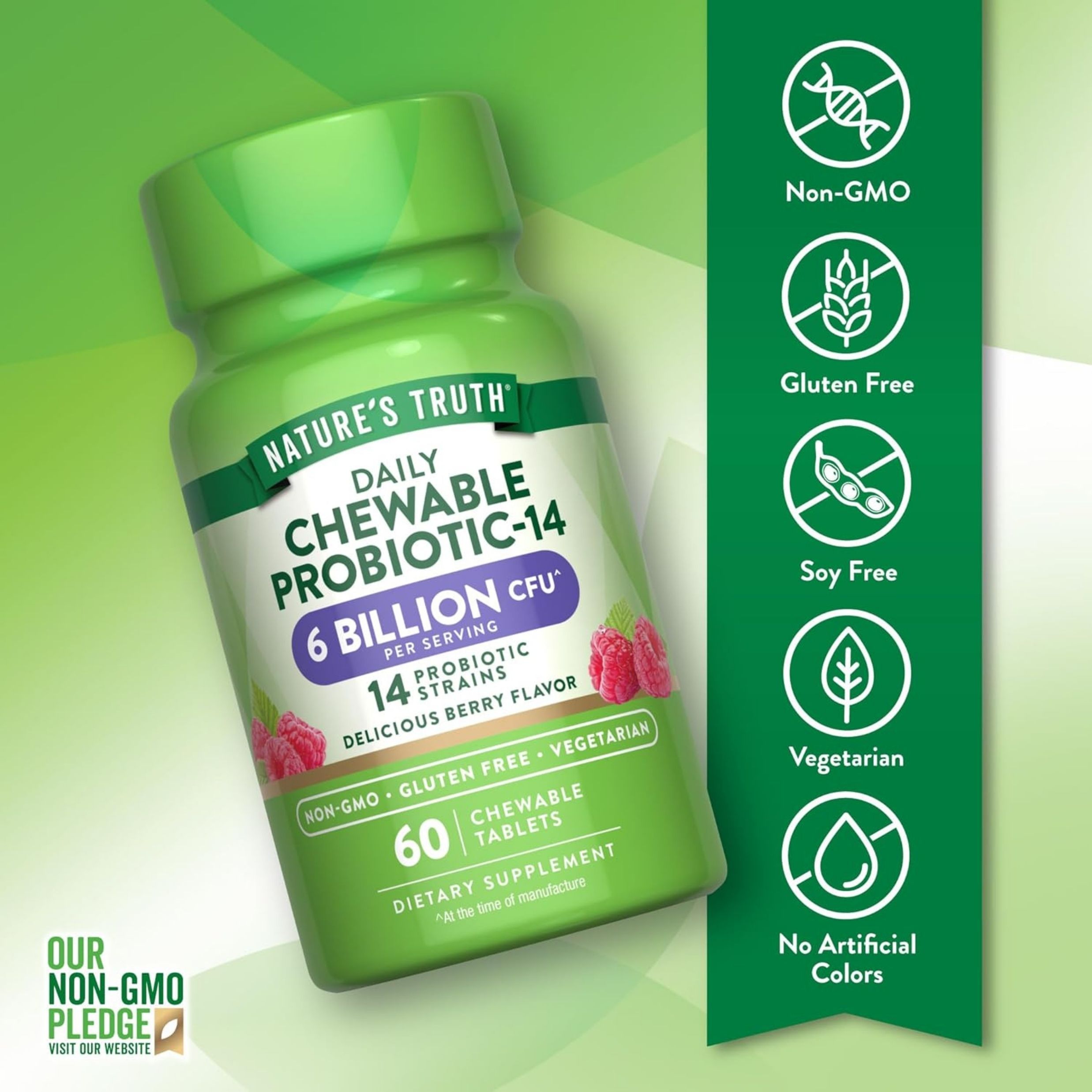 Nature's Truth Probiotic Chewable 6 Billion Natural Berry