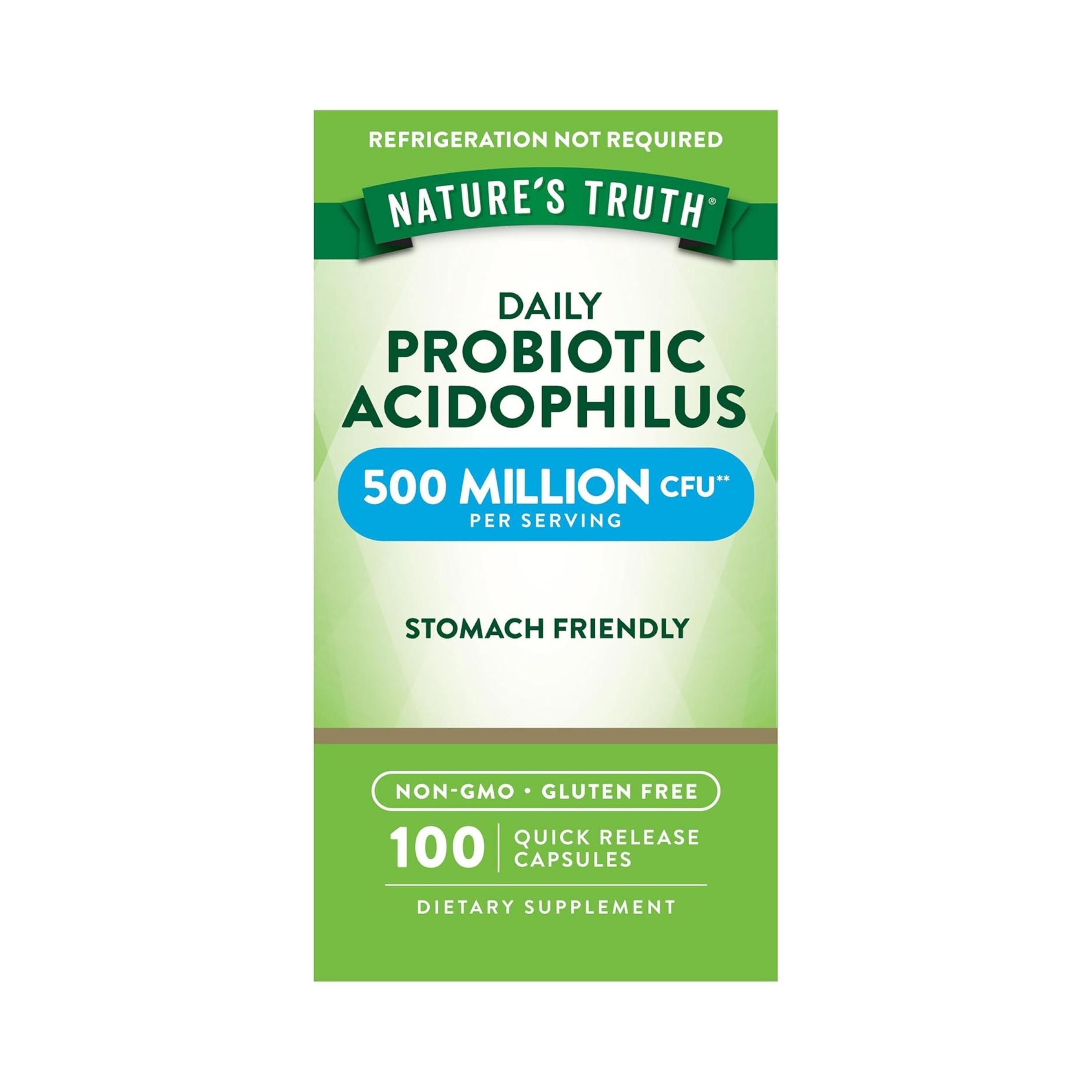 Nature's Truth Probiotic Acidophilus 500 Million CFU Quick Release Capsules 100ct