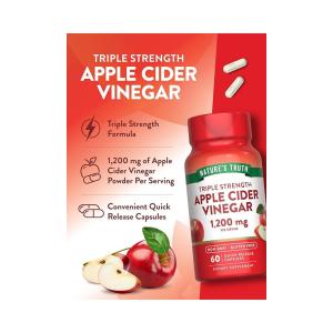 Nature's Truth Apple Cider Vinegar, Triple Strength, 1200 Mg, Quick Release Capsules