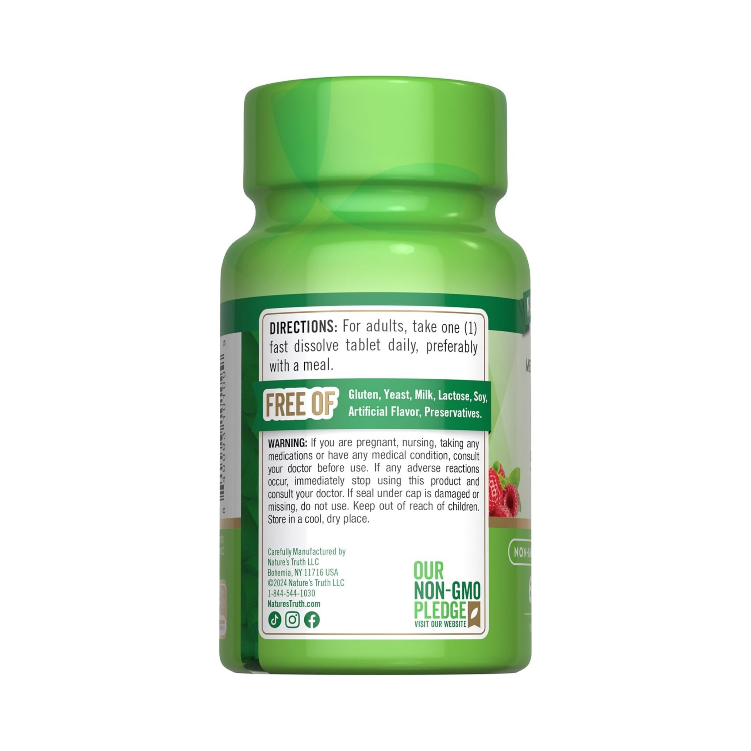 Nature's Truth Vitamin B-12, 5000 Mcg, Fast Dissolve Tablets, Natural Berry Flavor