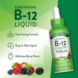 Nature's Truth Vitamin B 12, Sublingual, 1000 Mcg, Liquid, Delicious Berry Flavor 2 Fl Oz