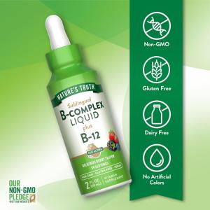 Nature's Truth Sublingual B Complex Liquid Plus B-12 Natural, Berry Flavor, 2 Oz