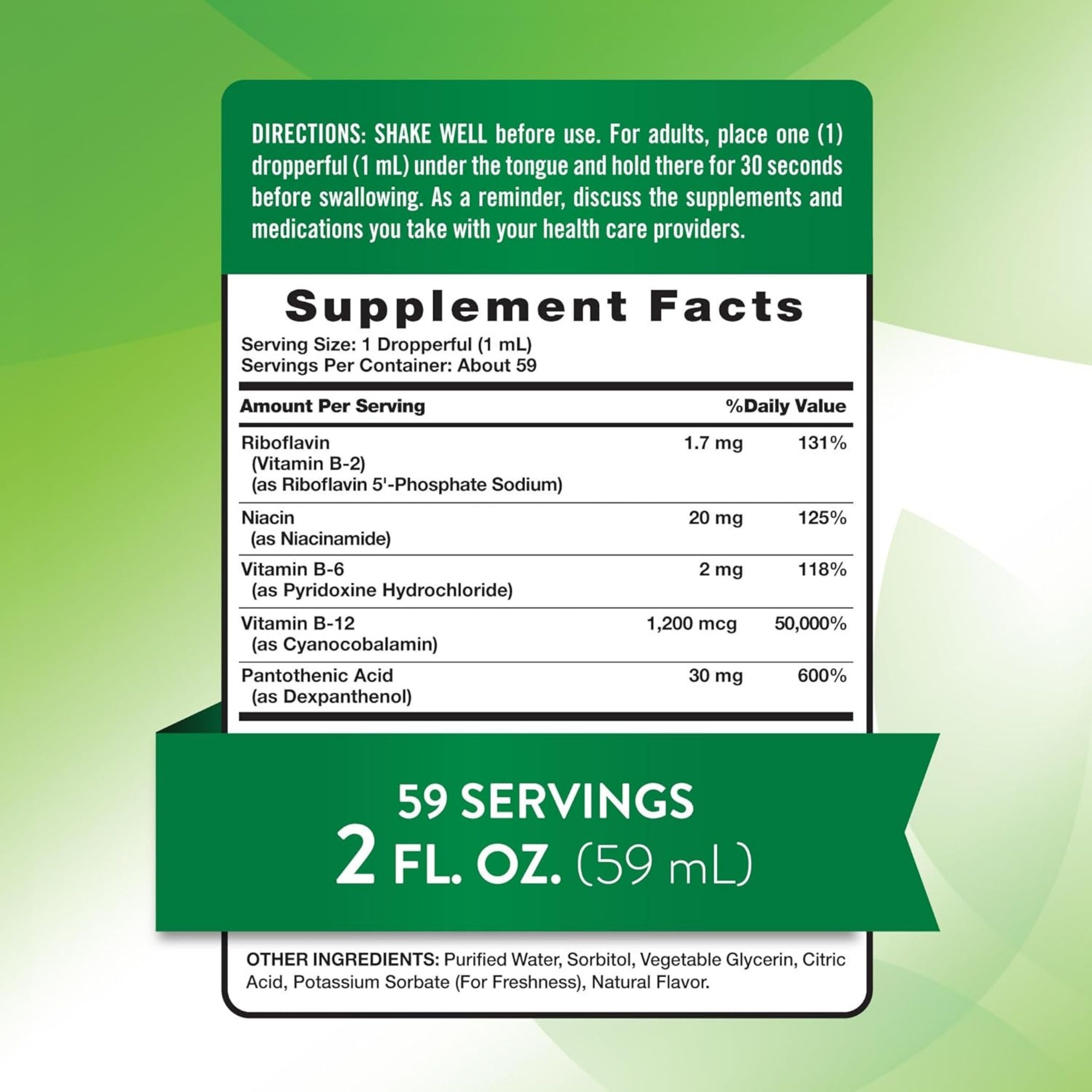 Nature's Truth Sublingual B Complex Liquid Plus B-12 Natural, Berry Flavor, 2 Oz