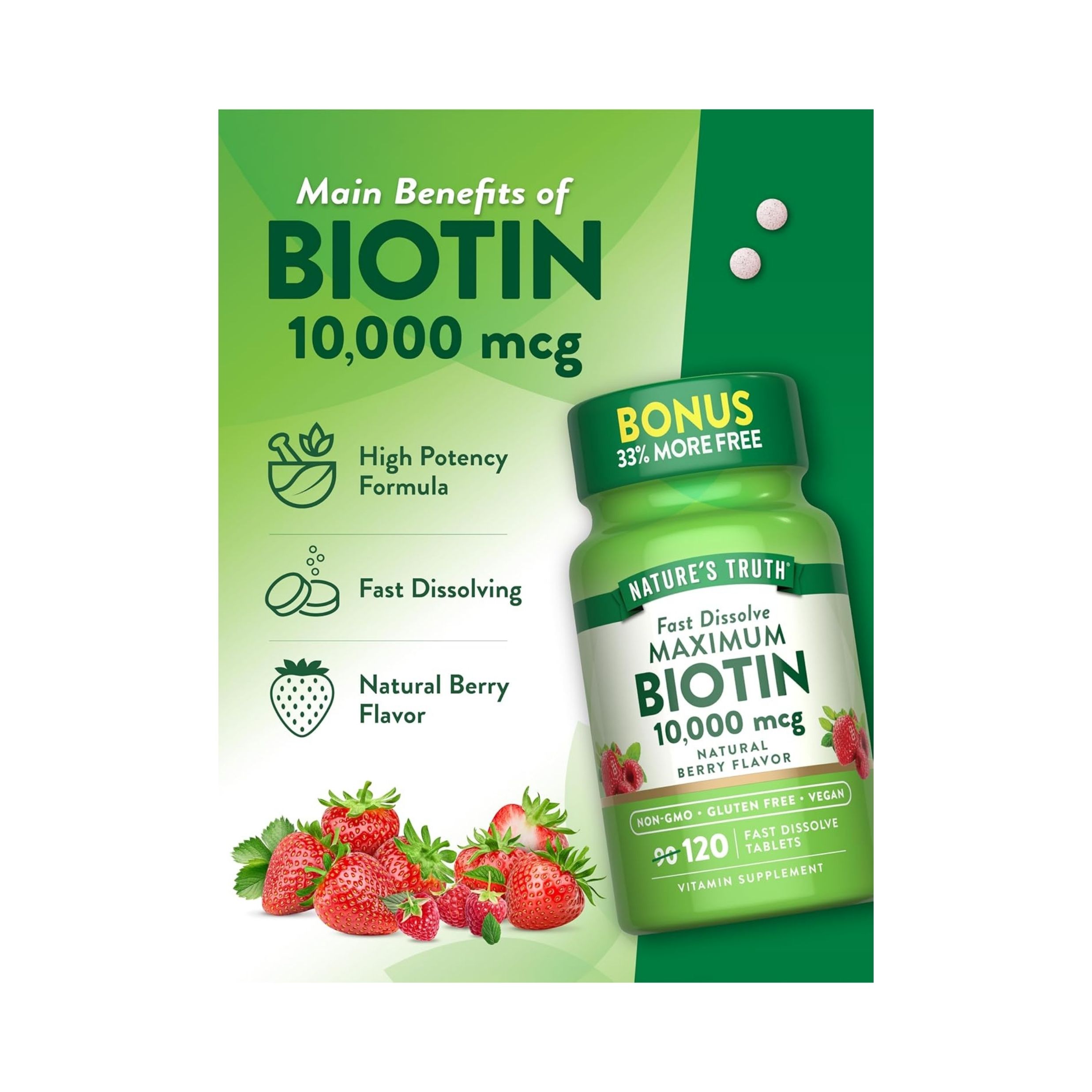 Nature's Truth Biotin, 1000 Mcg, Tablets