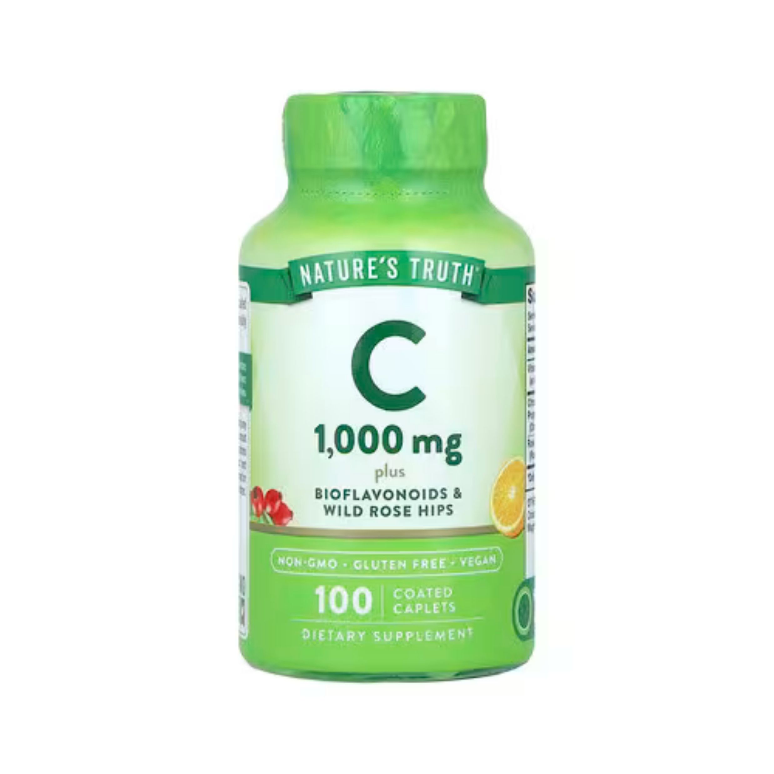 Nature's Truth Vitamin C, Plus Bioflavonoids & Wild Rose Hips, 1000 Mg, Coated Caplets