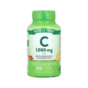Nature's Truth Vitamin C, Plus Bioflavonoids & Wild Rose Hips, 1000 Mg, Coated Caplets