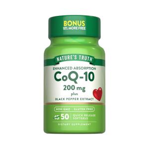 Nature's Truth Enhanced Absorption CoQ-10 200 Mg Plus Black Pepper Extract