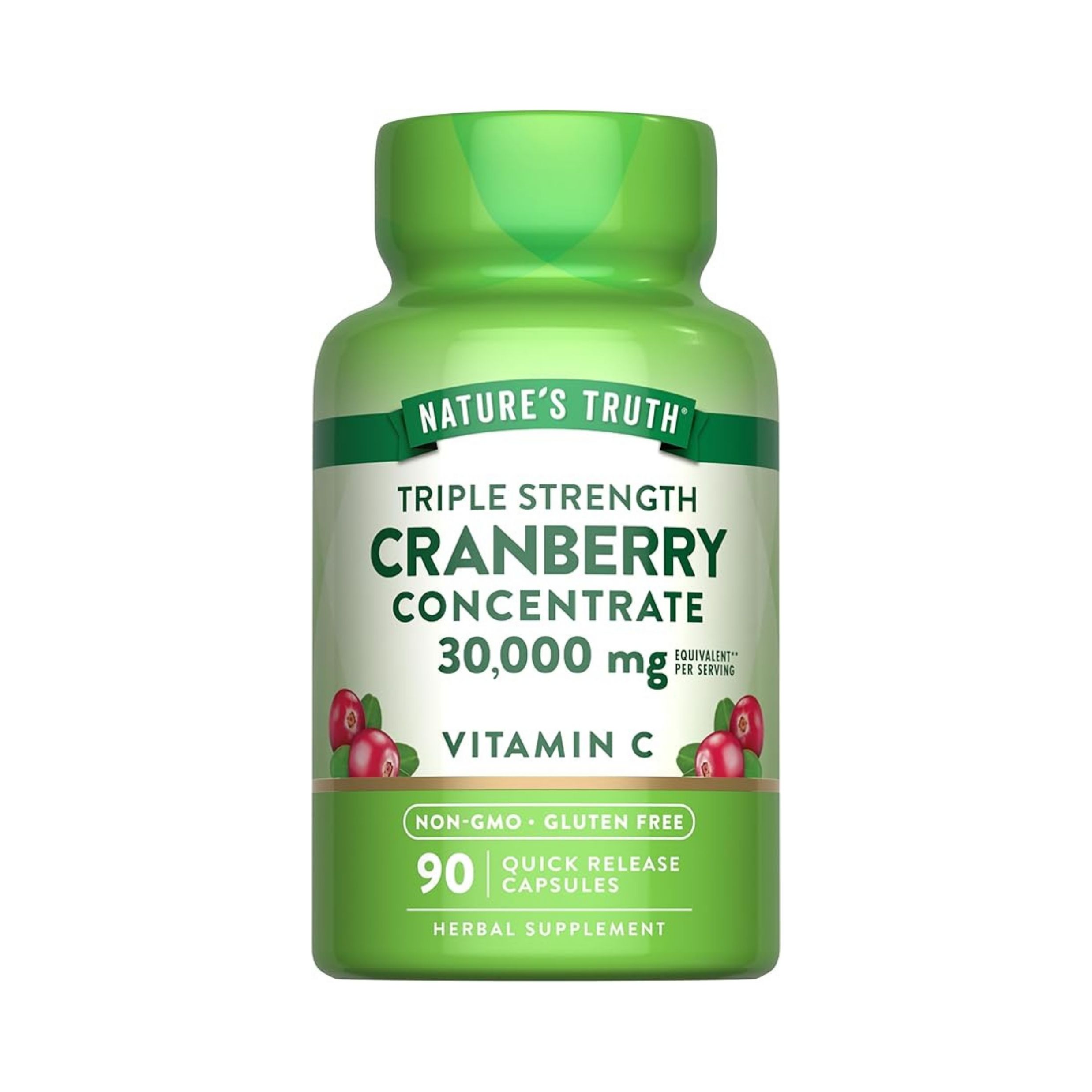 Nature's Truth Quick Release Capsules Triple Strength 30,000 Mg Cranberry Concentrate Plus Vitamin C