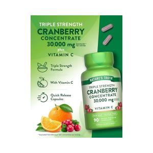 Nature's Truth Quick Release Capsules Triple Strength 30,000 Mg Cranberry Concentrate Plus Vitamin C