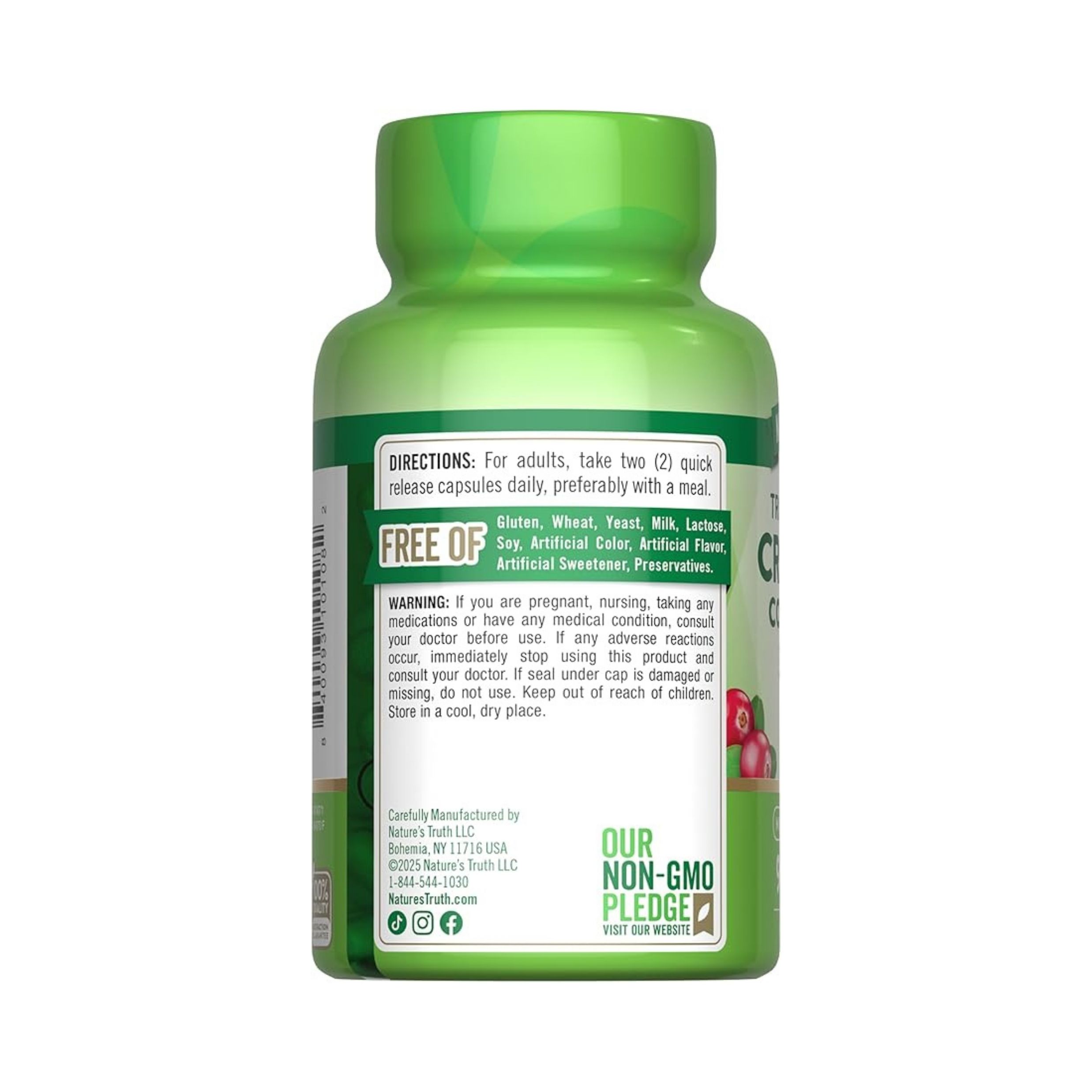 Nature's Truth Quick Release Capsules Triple Strength 30,000 Mg Cranberry Concentrate Plus Vitamin C